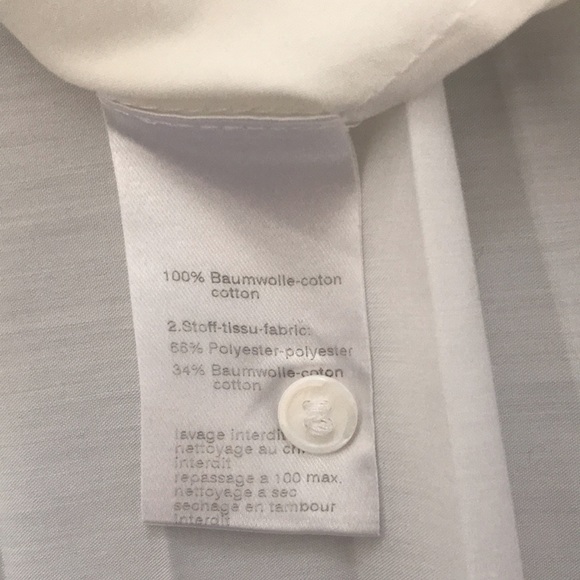 A-K-R-I-S punto white button up shirts w/ pleated back - Picture 6 of 8